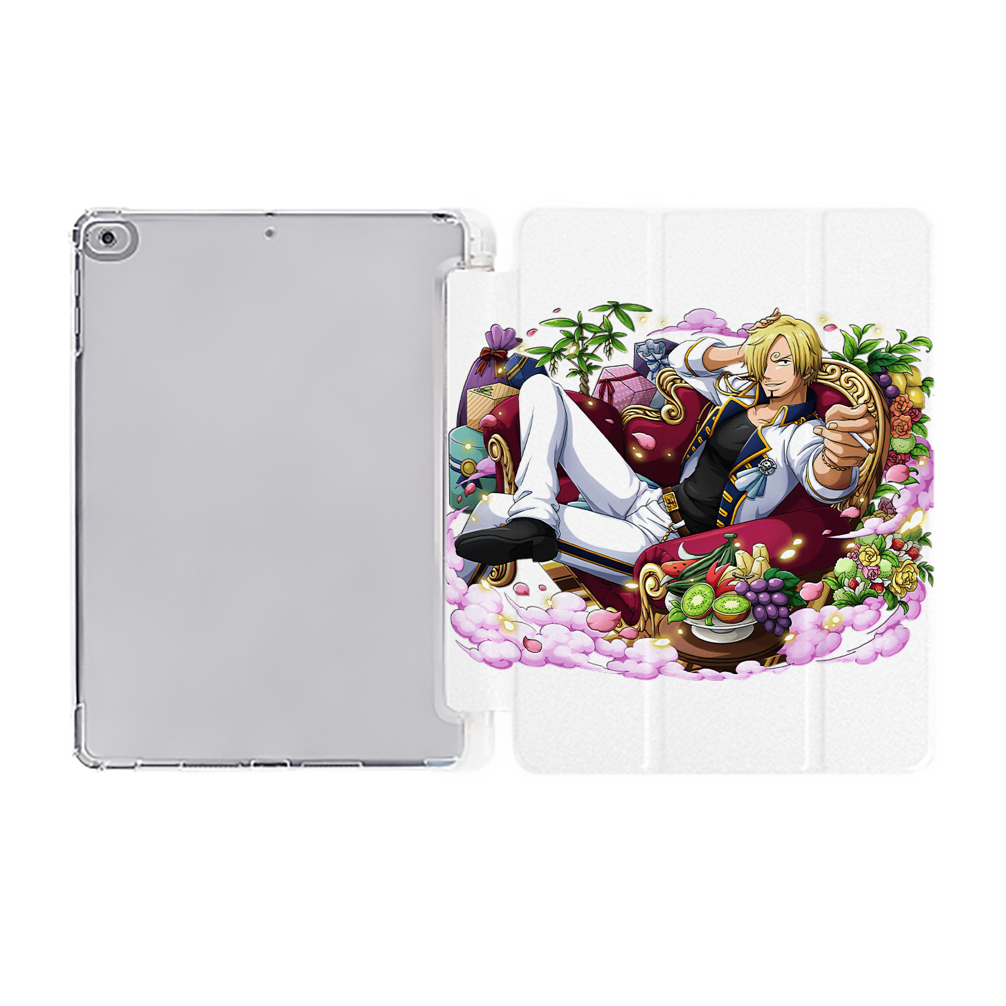 （画像用） ワンピース サンジ ONE PIECE Sanji IPad ケース ペン収納付き 三つ折りスタンド PUレザー×シリコン 対応機種9.5/10.5/10.9インチ